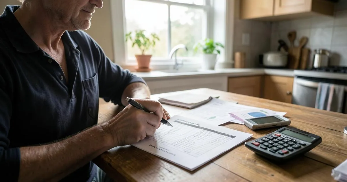 Window cleaner calmly discussing a quote and its price with a homeowner at the doorstep